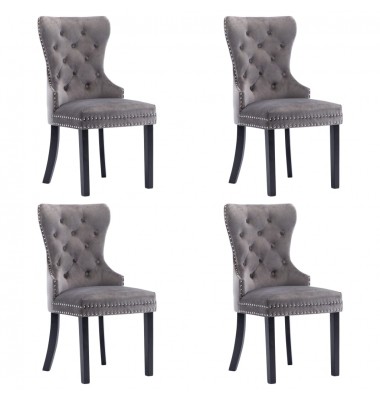  Valgomojo kėdės, 4vnt., pilkos spalvos, aksomas (2x287959) - Valgomojo Kėdės - 1