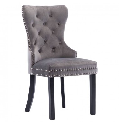  Valgomojo kėdės, 4vnt., pilkos spalvos, aksomas (2x287959) - Valgomojo Kėdės - 3