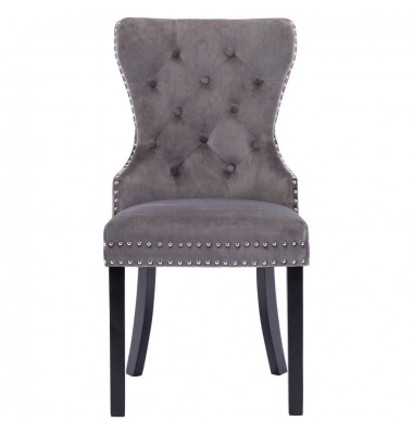  Valgomojo kėdės, 4vnt., pilkos spalvos, aksomas (2x287959) - Valgomojo Kėdės - 4
