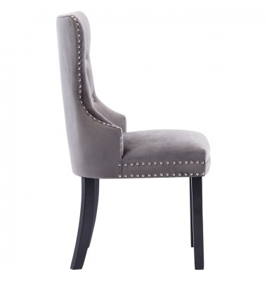  Valgomojo kėdės, 4vnt., pilkos spalvos, aksomas (2x287959) - Valgomojo Kėdės - 5