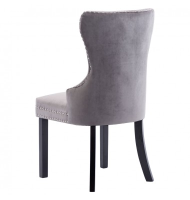  Valgomojo kėdės, 4vnt., pilkos spalvos, aksomas (2x287959) - Valgomojo Kėdės - 6