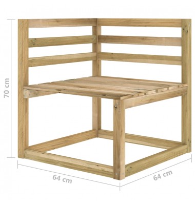  Sodo komplektas, 9 dalių, žaliai impregnuota pušies mediena - Lauko baldų komplektai - 7