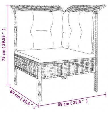  Sodo komplektas su pagalvėlėmis, 6 dalių, pilkas, poliratanas - Lauko baldų komplektai - 7