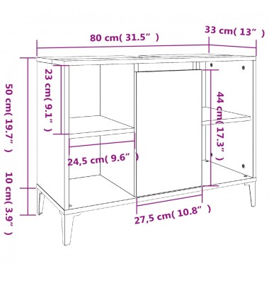  Vonios baldų komplektas, 3 dalių, baltas, apdirbta mediena - Vonios baldų komplektai - 9