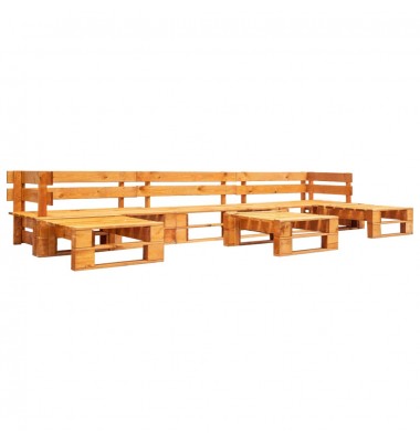  Sodo komplektas iš palečių, 6 dalių, medaus ruda, mediena - Lauko baldų komplektai - 1