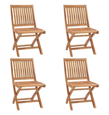  Sulankstomos sodo kėdės, 4vnt., tikmedžio medienos masyvas - Lauko kėdės - 1