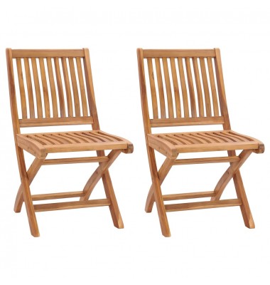  Sulankstomos sodo kėdės, 2vnt., tikmedžio medienos masyvas - Lauko kėdės - 1