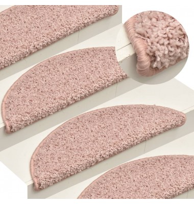  Laiptų kilimėliai, 15vnt., šviesiai rožinės spalvos, 56x17x3cm - Laiptų kilimėliai - 1