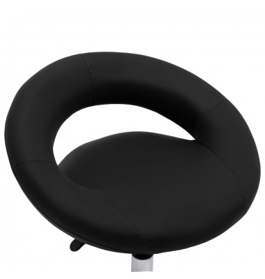  Pasukama valgomojo kėdė, juodos spalvos, dirbtinė oda (323664) - Valgomojo Kėdės - 6