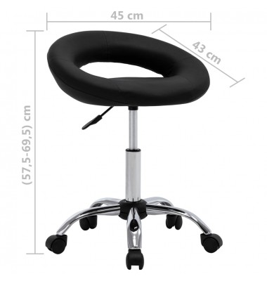  Pasukama valgomojo kėdė, juodos spalvos, dirbtinė oda (323664) - Valgomojo Kėdės - 7