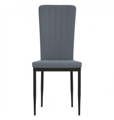  Valgomojo kėdės, 4vnt., tamsiai pilkos spalvos, aksomas - Valgomojo Kėdės - 4