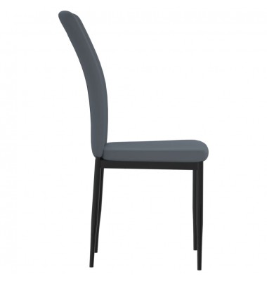  Valgomojo kėdės, 4vnt., tamsiai pilkos spalvos, aksomas - Valgomojo Kėdės - 5