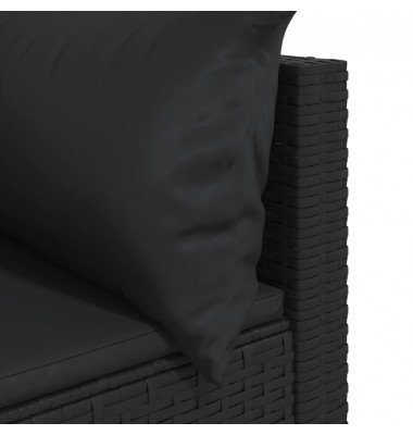  Kampinės sofos su pagalvėlėmis, 2vnt., juodos, poliratanas - Lauko sofos, lovos - 7