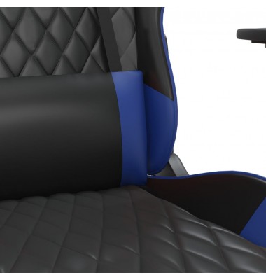  Masažinė žaidimų kėdė su pakoja, juoda ir mėlyna, dirbtinė oda - Žaidimų kėdės - 9