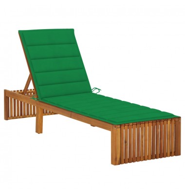  Saulės gultas su čiužinuku, akacijos medienos masyvas - Gultai, šezlongai - 1