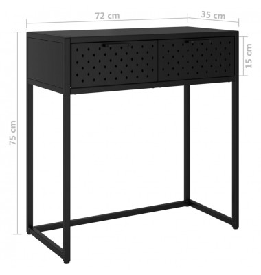  Konsolinis staliukas, juodos spalvos, 72x35x75cm, plienas - Žurnaliniai staliukai - 8