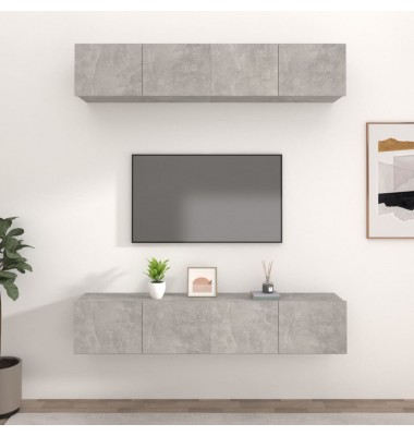  TV spintelės, 4vnt., betono pilkos, 80x30x30cm, mediena - TV spintelės - 1