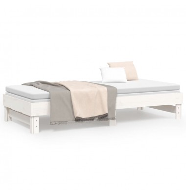  Ištraukiama lova, balta, 2x(80x200)cm, pušies medienos masyvas - Lovos - 5