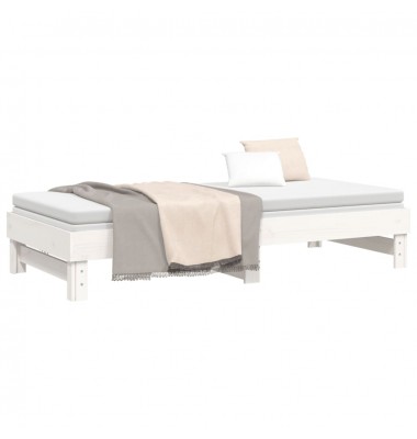  Ištraukiama lova, balta, 2x(80x200)cm, pušies medienos masyvas - Lovos - 6