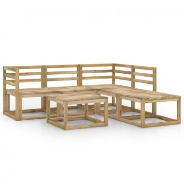  Sodo komplektas, 6 dalių, žaliai impregnuota pušies mediena - Lauko baldų komplektai - 2