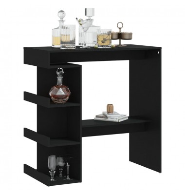  Baro stalas su lentyna, juodos spalvos, 100x50x101,5cm, MDP - Stalai - 4