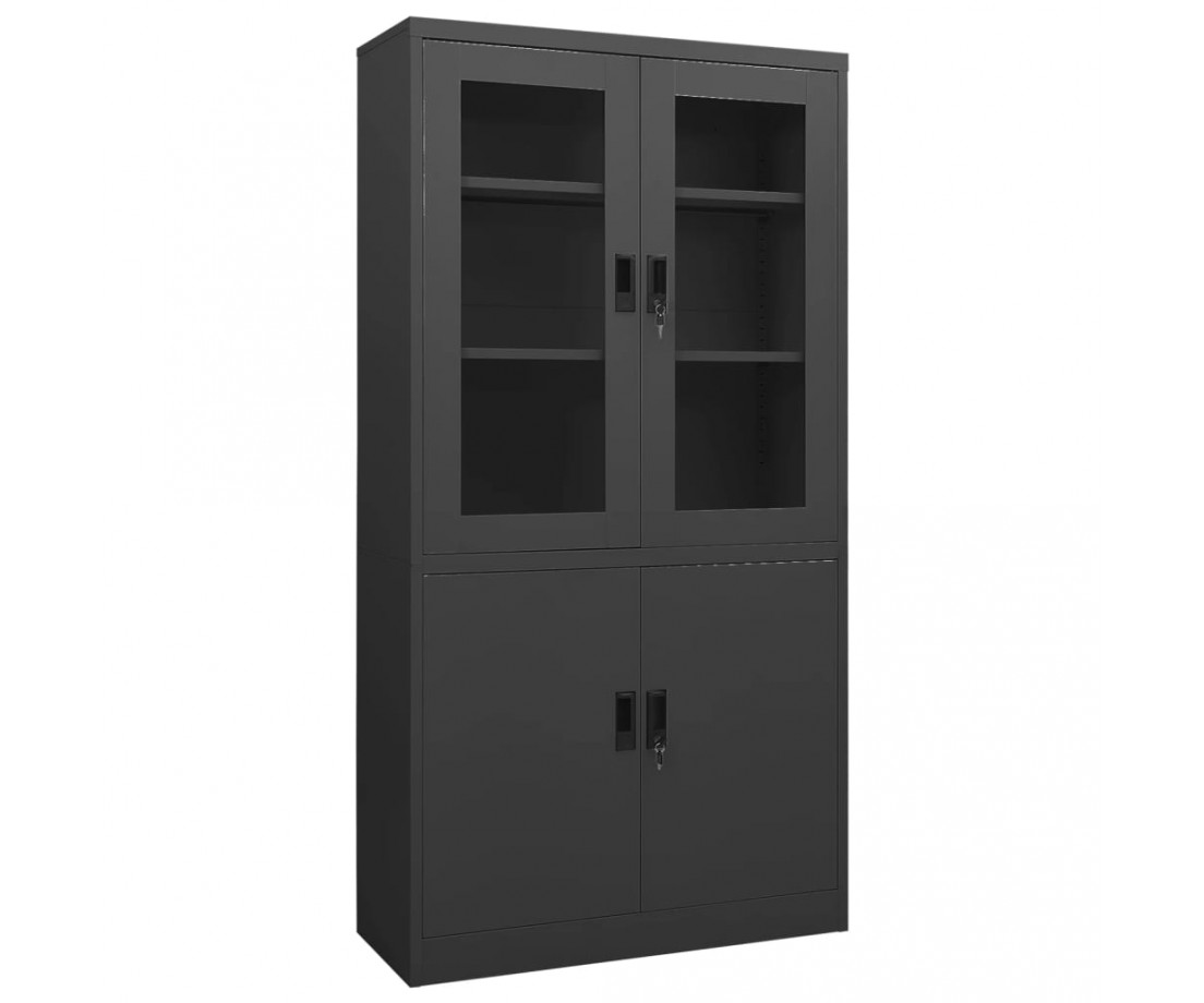 Biuro spintelė, antracito spalvos, 90x40x180cm, plienas - Biuro spintos, spintelės - 1 Biuro spintelė, antracito spalvos, 90x40x180cm, plienas - Biuro spintos, spintelės - 1