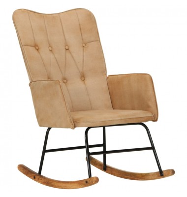  Supama kėdė, kreminės spalvos, drobė, vintažinio dizaino - Supamos kėdės - 1