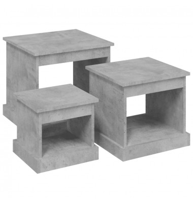  Sustumiami staliukai, 3vnt., betono pilki, apdirbta mediena - Kavos staliukai - 2