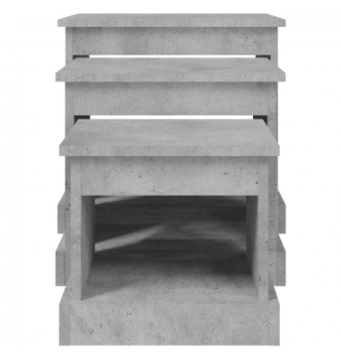  Sustumiami staliukai, 3vnt., betono pilki, apdirbta mediena - Kavos staliukai - 6