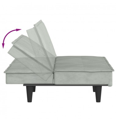  Sofa-lova su puodelių laikikliais, šviesiai pilka, aksomas - Sofos, sofos-lovos - 9
