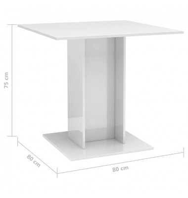  Valgomojo stalas, baltos sp., 80x80x75cm, MDP, labai blizgus - Stalai - 6
