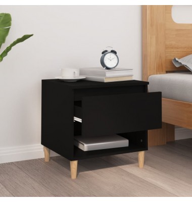  Naktinis staliukas, juodas, 50x46x50cm, apdirbta mediena - Naktinės spintelės - 3