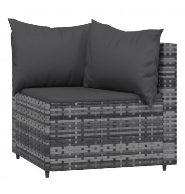  Kampinės sofos su pagalvėlėmis, 2vnt., pilkos, poliratanas - Lauko sofos, lovos - 4