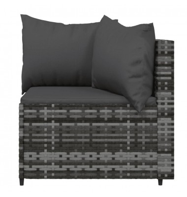  Kampinės sofos su pagalvėlėmis, 2vnt., pilkos, poliratanas - Lauko sofos, lovos - 5