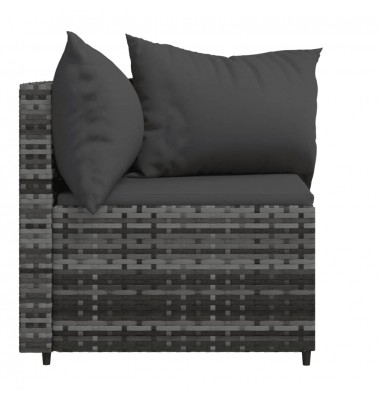  Kampinės sofos su pagalvėlėmis, 2vnt., pilkos, poliratanas - Lauko sofos, lovos - 6