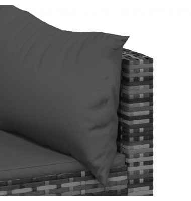  Kampinės sofos su pagalvėlėmis, 2vnt., pilkos, poliratanas - Lauko sofos, lovos - 7