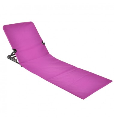 HI Sulankstomas paplūdimio kilimėlis-kėdė, rožinės spalvos, PVC - Gultai, šezlongai - 3