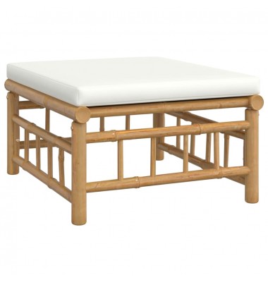  Sodo pakoja su kreminės baltos spalvos pagalvėle, bambukas - Moduliniai lauko baldai - 2