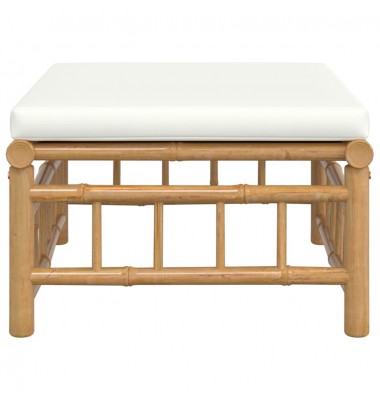  Sodo pakoja su kreminės baltos spalvos pagalvėle, bambukas - Moduliniai lauko baldai - 3