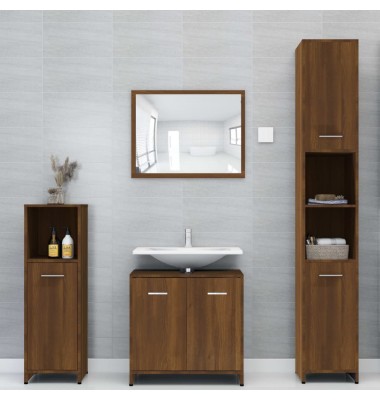  Vonios spintelė, ruda ąžuolo, 30x30x95cm, apdirbta mediena - Vonios baldų komplektai - 3