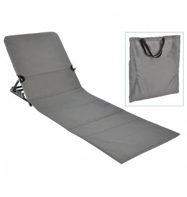 HI Sulankstomas paplūdimio kilimėlis-kėdė, pilkos sp., PVC - Gultai, šezlongai - 1