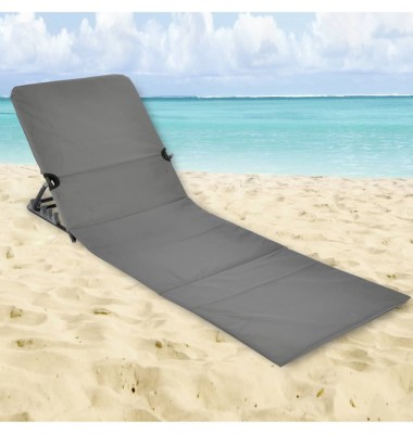 HI Sulankstomas paplūdimio kilimėlis-kėdė, pilkos sp., PVC - Gultai, šezlongai - 2