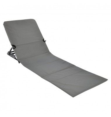 HI Sulankstomas paplūdimio kilimėlis-kėdė, pilkos sp., PVC - Gultai, šezlongai - 3