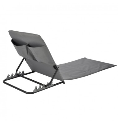 HI Sulankstomas paplūdimio kilimėlis-kėdė, pilkos sp., PVC - Gultai, šezlongai - 4