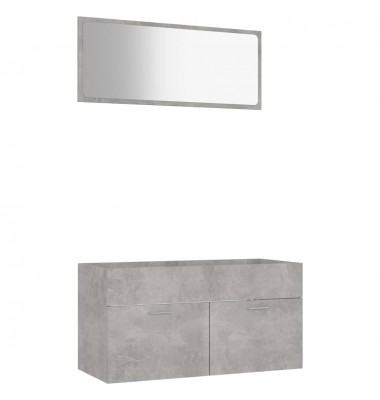  Vonios kambario baldų komplektas, 2 dalių, betono pilkas, MDP - Vonios baldų komplektai - 2