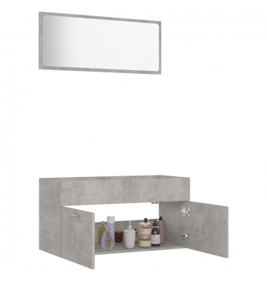  Vonios kambario baldų komplektas, 2 dalių, betono pilkas, MDP - Vonios baldų komplektai - 4
