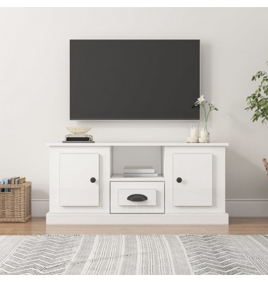  Televizoriaus spintelė, balta, 100x35,5x45cm, mediena, blizgi - TV spintelės - 1