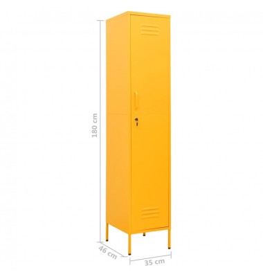  Persirengimo spintelė, garstyčių geltona, 35x46x180cm, plienas - Biuro spintos, spintelės - 9