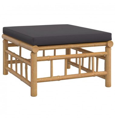  Sodo komplektas su pilkomis pagalvėlėmis, 3 dalių, bambukas - Moduliniai lauko baldai - 5