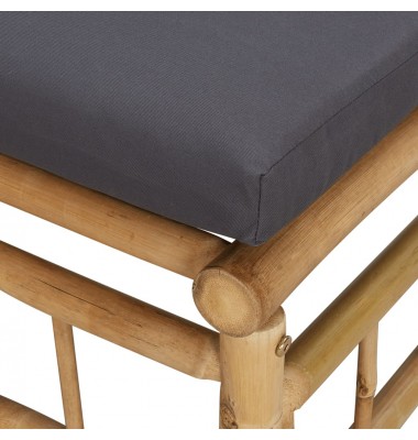  Sodo komplektas su pilkomis pagalvėlėmis, 3 dalių, bambukas - Moduliniai lauko baldai - 6